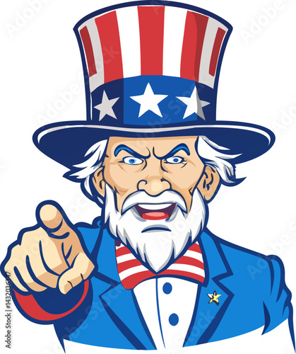 american illustration of uncle sam head mascot ico 