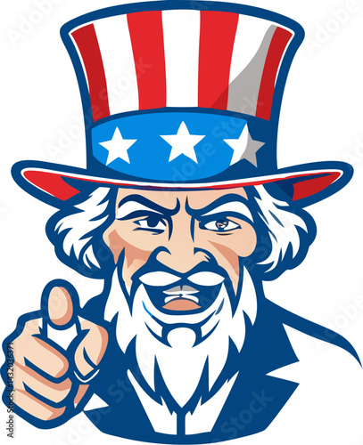 american illustration of uncle sam head mascot ico 