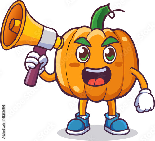 funny cartoon android with megaphone