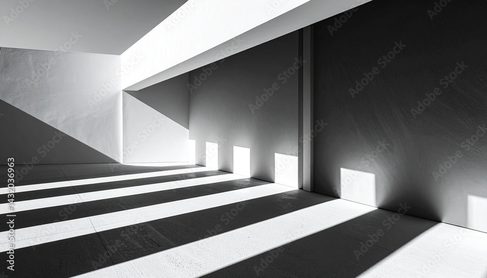Fototapeta premium Modernist architectural geometric photo with extreme minimalist composition in black and white