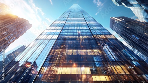 Wallpaper Mural Modern Glass Skyscraper Architecture Cityscape Building Urban Highrise Business Tower Exterior Design Contemporary Structure Development Real Estate   Torontodigital.ca