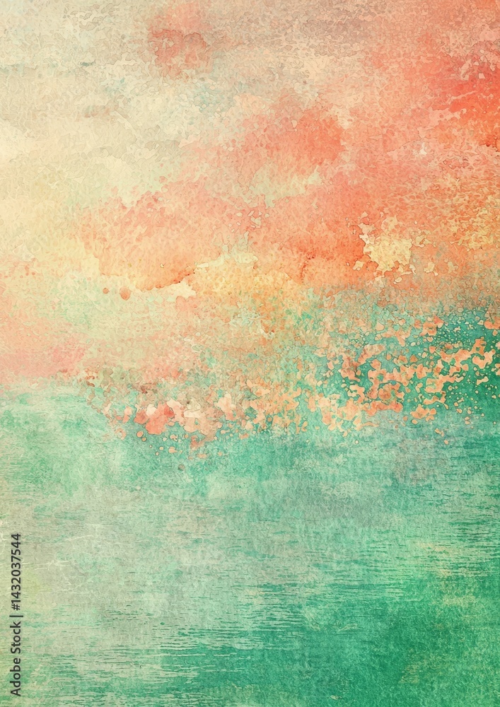 Abstract Watercolor Blend Peach, Beige and Green Texture Art, Painting , Background Abstract Watercolor Blend Peach, Beige and Green Texture Art, Painting , Background