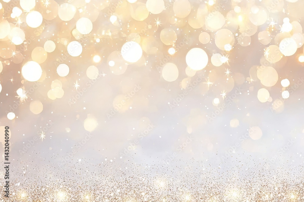 Golden Glitter Bokeh Background with Star, Festive , Celebration Golden Glitter Bokeh Background with Star, Festive , Celebration