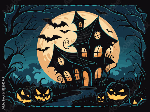 Stylized cartoonish Halloween-themed illustration.