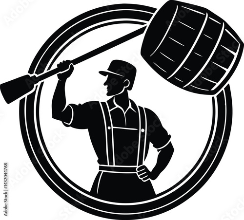  silhouette of brewer lifting mash paddle