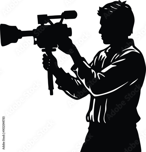 silhouette of content creator filming vlog