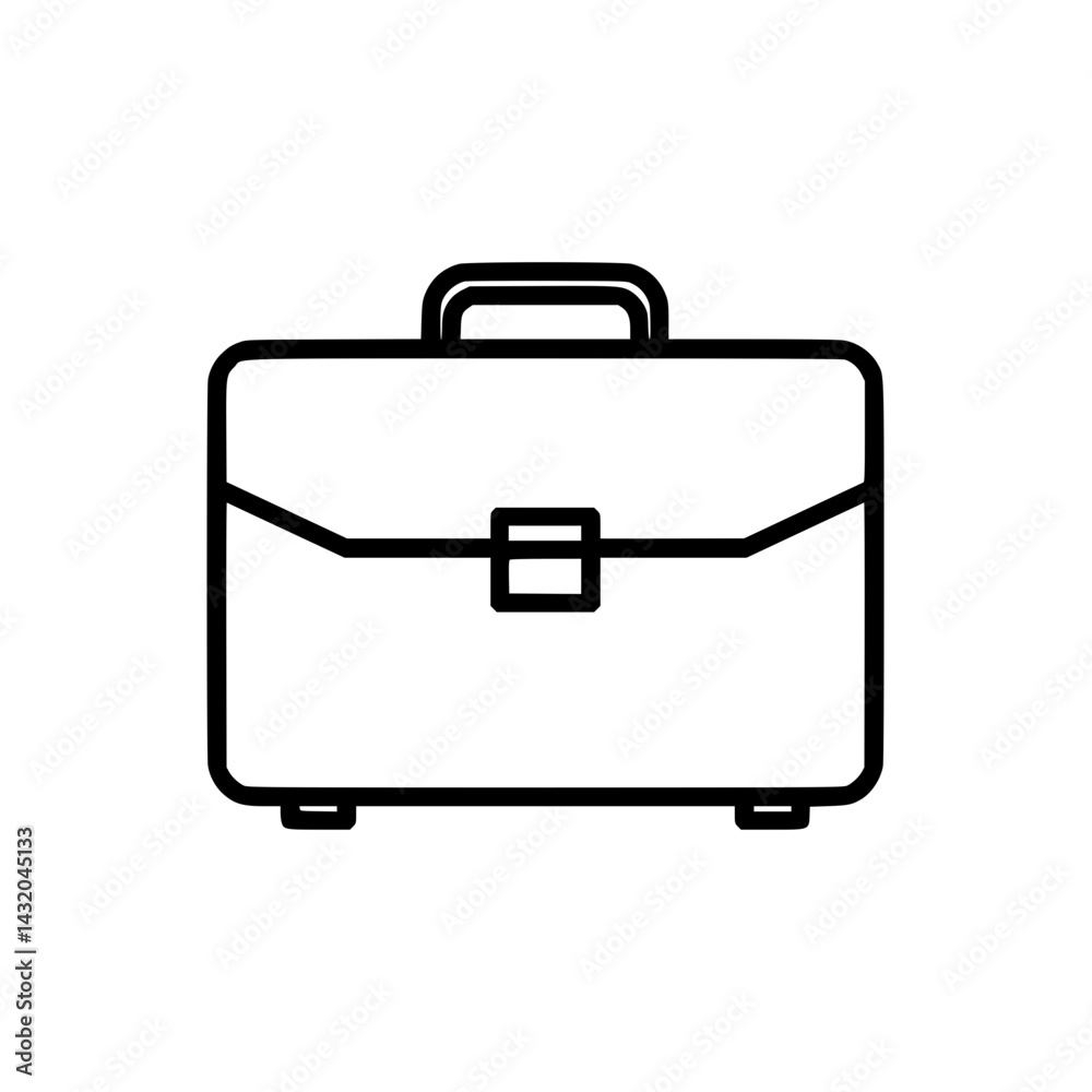 Briefcase Line Icon - Simple Vector Outline in minimalistic black and white design Briefcase Line Icon - Simple Vector Outline in minimalistic black and white design