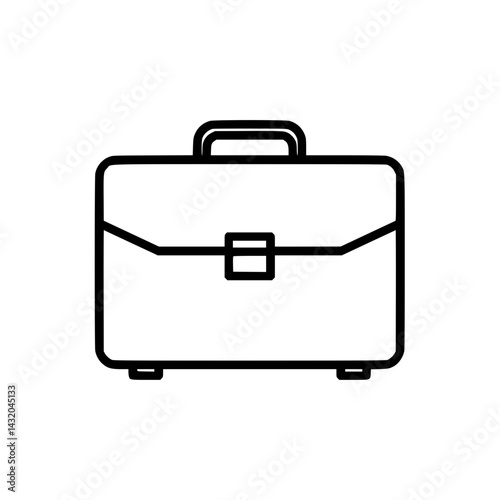 Briefcase Line Icon - Simple Vector Outline in minimalistic black and white design