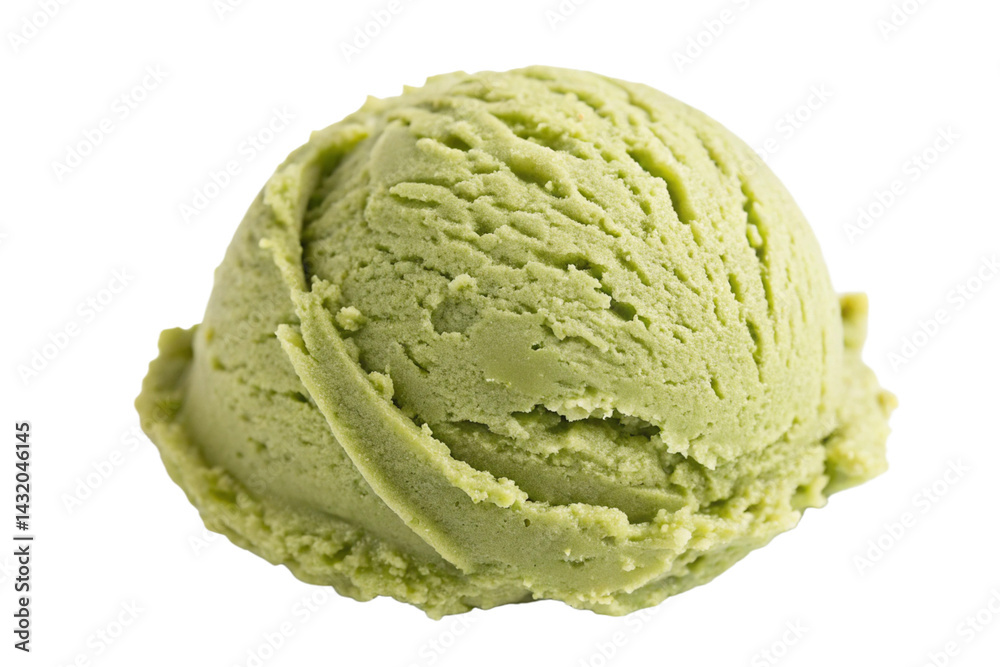 Matcha ice cream scoop isolated on transparent background
Matcha ice cream scoop isolated on transparent background