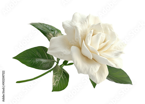 Elegant white gardenia flower nature botanical isolated view isolated on transparent background