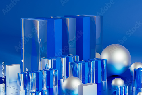 Dynamic geometric shapes create engaging 3D technological background
