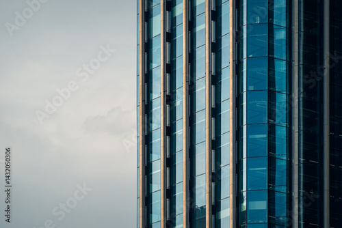 Modern office building facade in Colon City, Panama