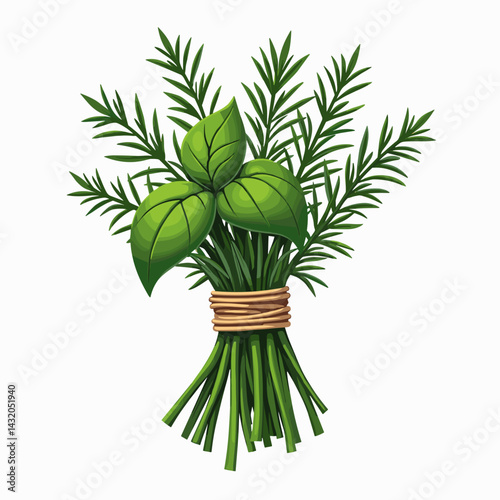 green plant bouquet with leaves and stems in brown basket