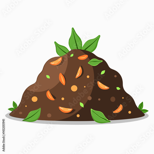 pile of dirt with leaves among rotting compost