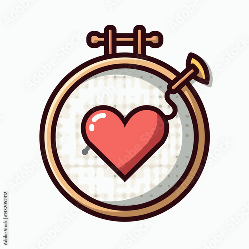 cute heart embroidery design on sewing machine