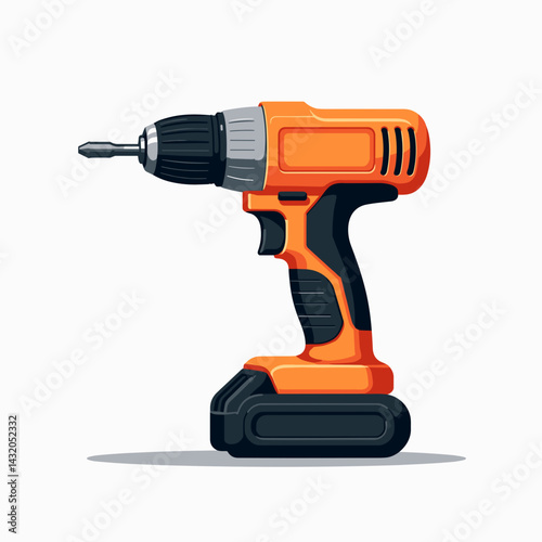 vibrant orange drill with black battery