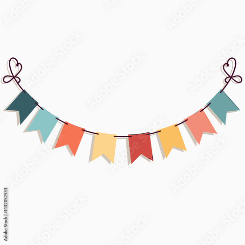 colorful triangle flags banner decoration