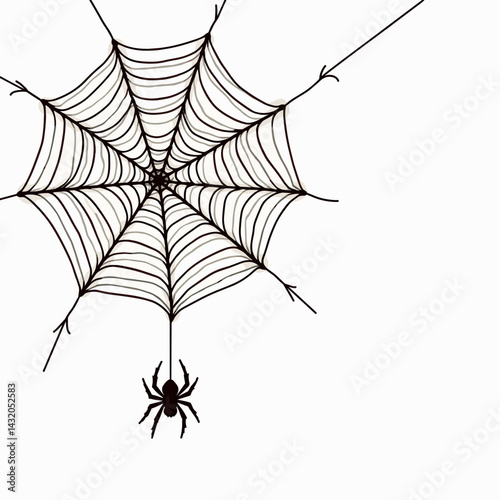 spider web with black spider silhouette