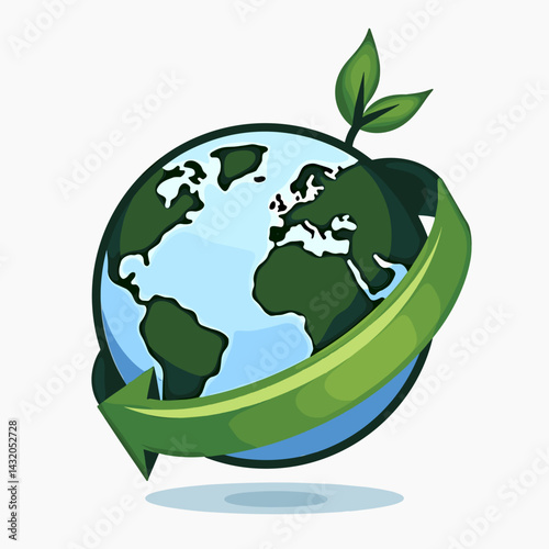 ecofriendly earth globe with green leaf