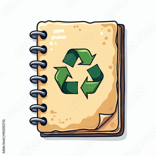 ecofriendly spiral notebook with recycling symbol