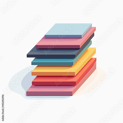 vibrant colorful paper blocks stacked together