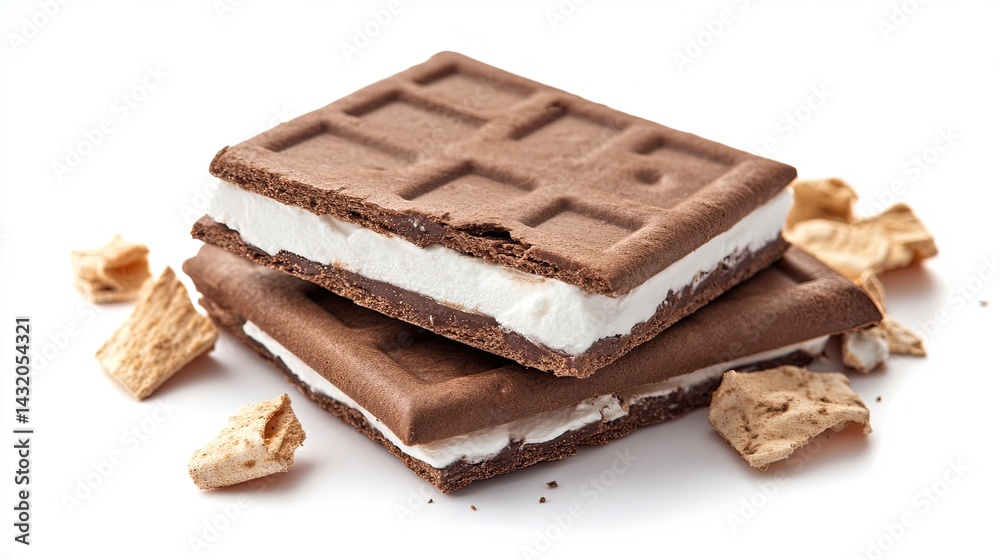 High resulation image of smores. isolated object, white background. High resulation image of smores. isolated object, white background.