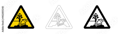 Environmental hazard warning sign in vector format