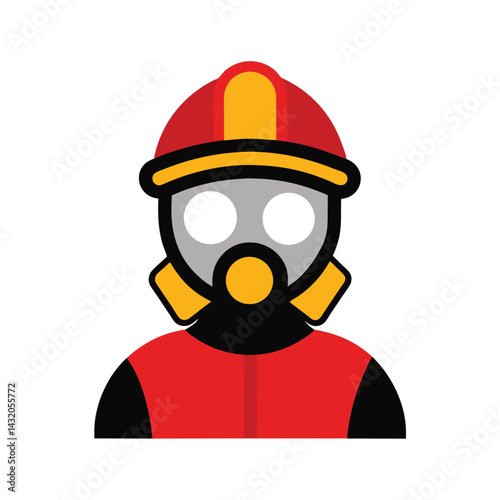 Firefighters SCBA Mask Vector
