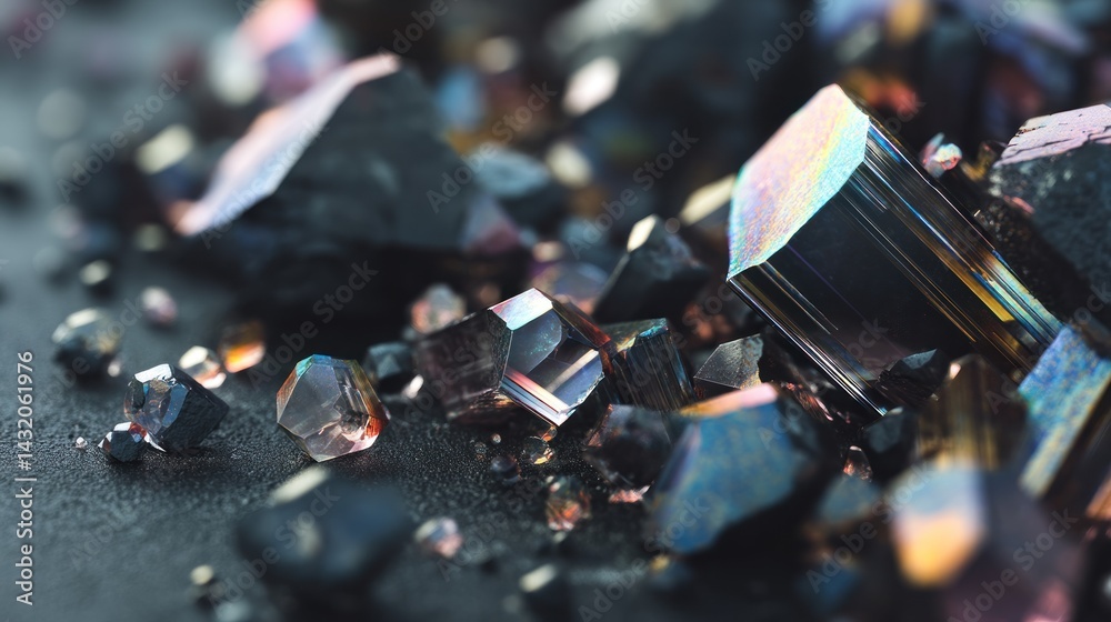 Close-up view of colorful crystalline minerals Close-up view of colorful crystalline minerals