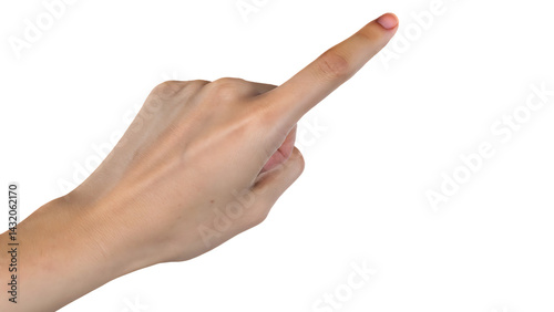Close-Up Hand Gesture – Pointing Finger Isolated on png
