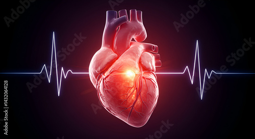 Human heart anatomy.