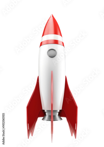 launcing missle: space rocket comic style on transparent background