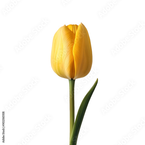 yellow tulip isolated on transparent background