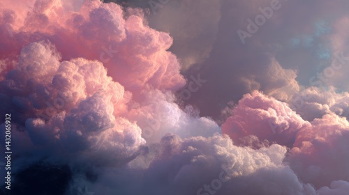 Dramatic Pink and Gray Cloudscape
