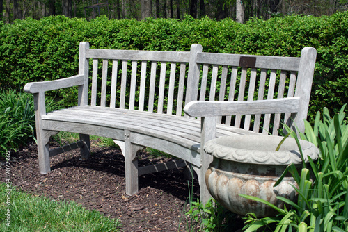 Wallpaper Mural A park bench in a garden. Torontodigital.ca