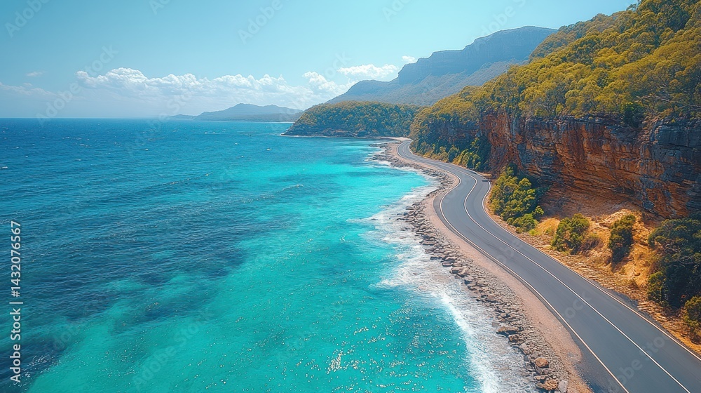 Coastal Highway Drive: Turquoise Waters and Scenic Cliffs Coastal Highway Drive: Turquoise Waters and Scenic Cliffs