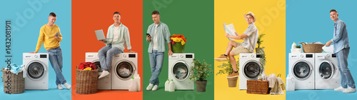 Collage of young man with m...