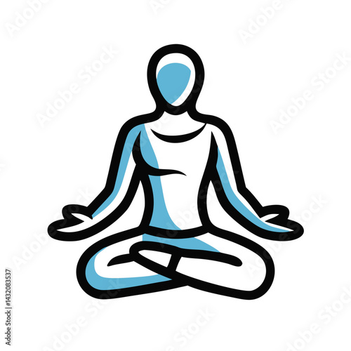 Yoga practitioner in a resting pose on a simple white background for wellness illustration - 2
