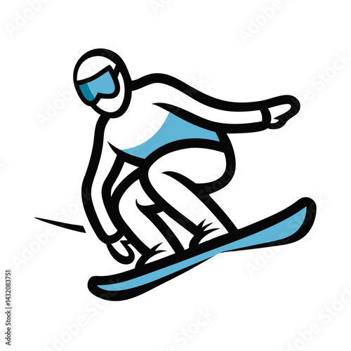 Skateboarder performing a trick on a simple white background for sports illustration - 4