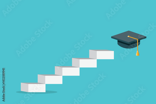 Education goal, success, achievement goal , prosperity progress in education.	