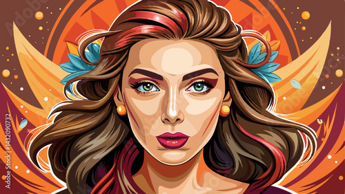 Attractive beautiful woman face. Cosmetics concept with a gorgeous woman face
