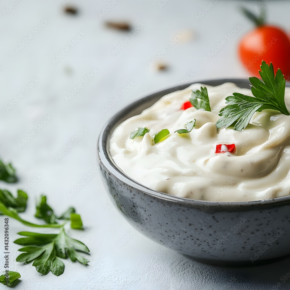 Creamy Homemade Yogurt Dip with Parsley and Chili Flakes Creamy Homemade Yogurt Dip with Parsley and Chili Flakes