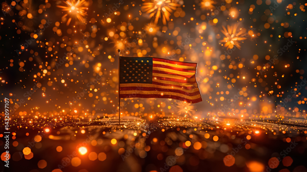 American flag for Memorial Day, 4th of July, Independence Day, Celebration Concept