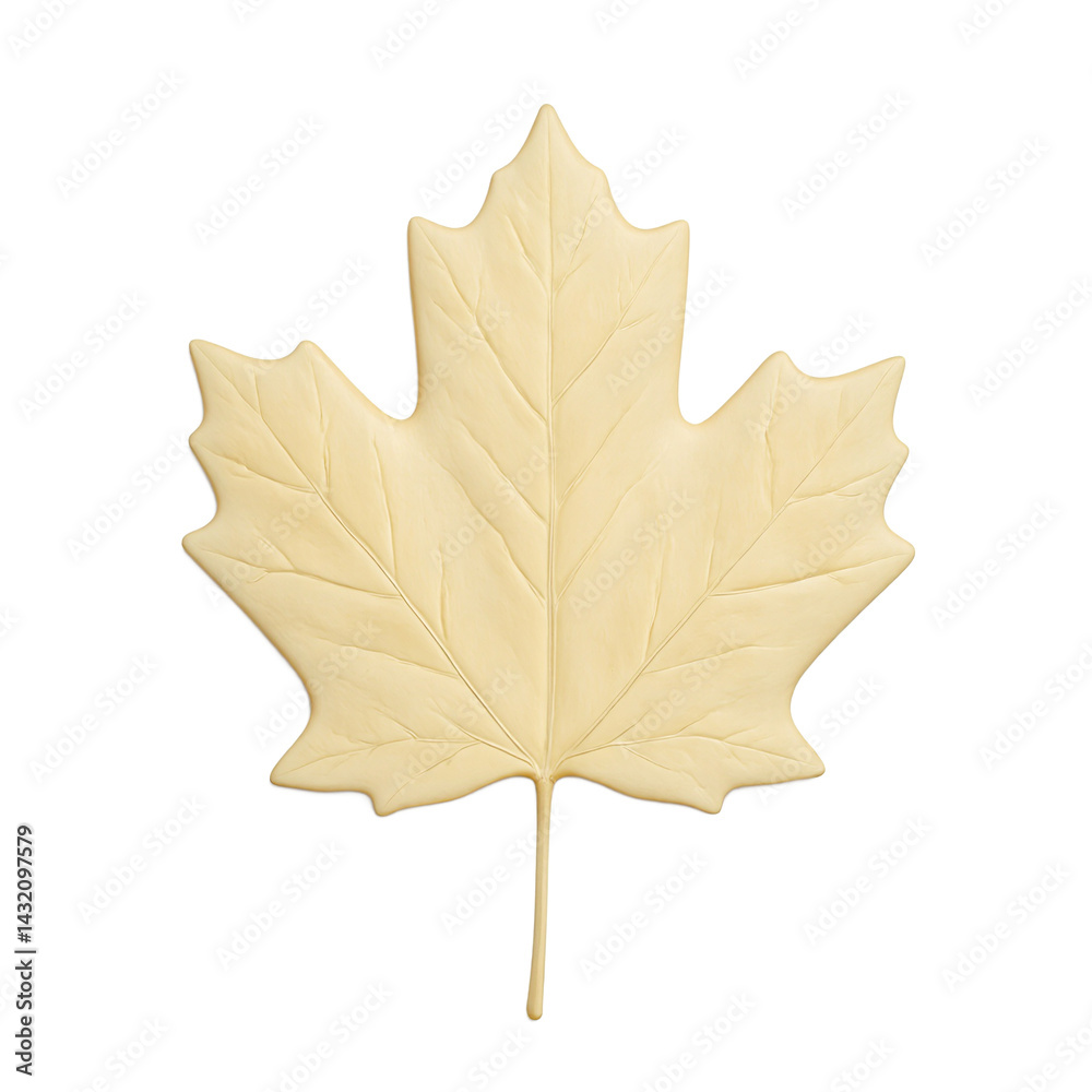 Obraz premium Isolated flat white chocolate maple leaf perfect for fall themed designs