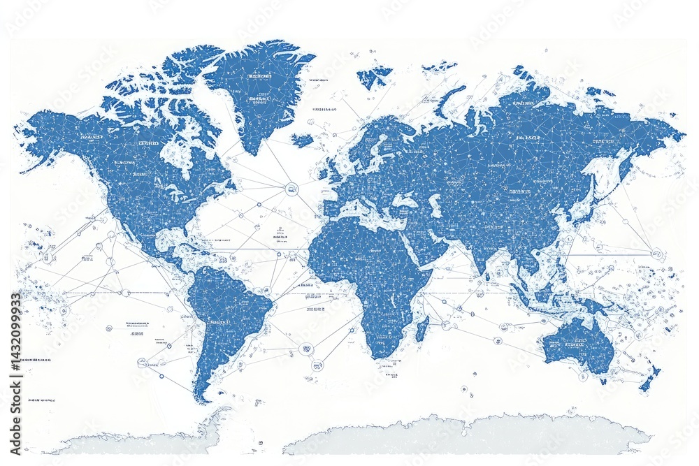 Fototapeta premium Global Network Map (1)