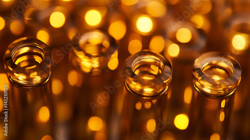 Obraz na płótnie Macro image of small travel-sized perfume vials arranged aesthetically. w salonie