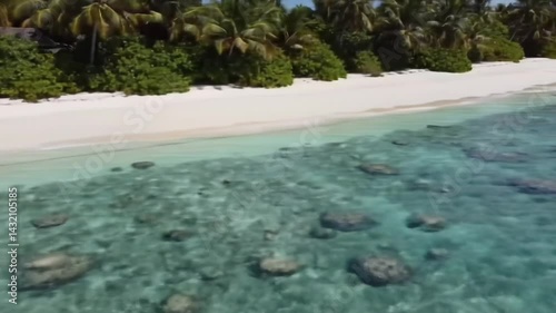 Secluded Tropical Beach: Clear Turquoise Water and White Sand Shoreline