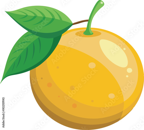 A vibrant vector illustration of the delicious yuzu fruit, showcasing its citrusy texture and color in a fresh, artistic style.