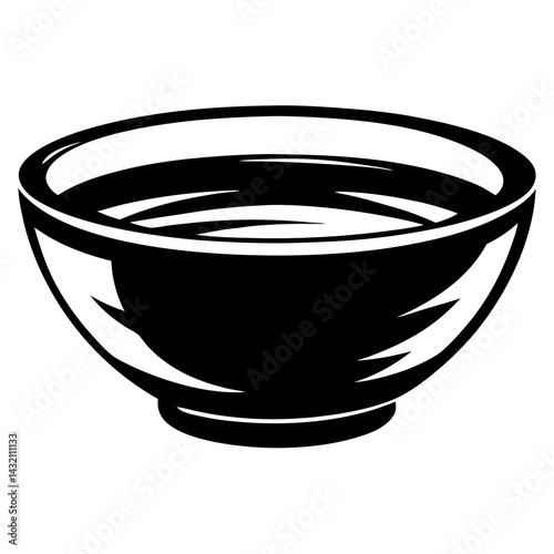 Black and white image of a bowl filled with liquid substances