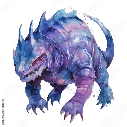 illustration of Shape-shifting Creature, watercolor vector, isolated on a white background.
